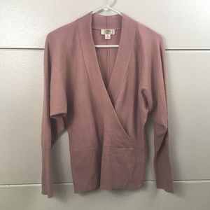 Ann Taylor Loft Cashmere Crossover Sweater Blouse